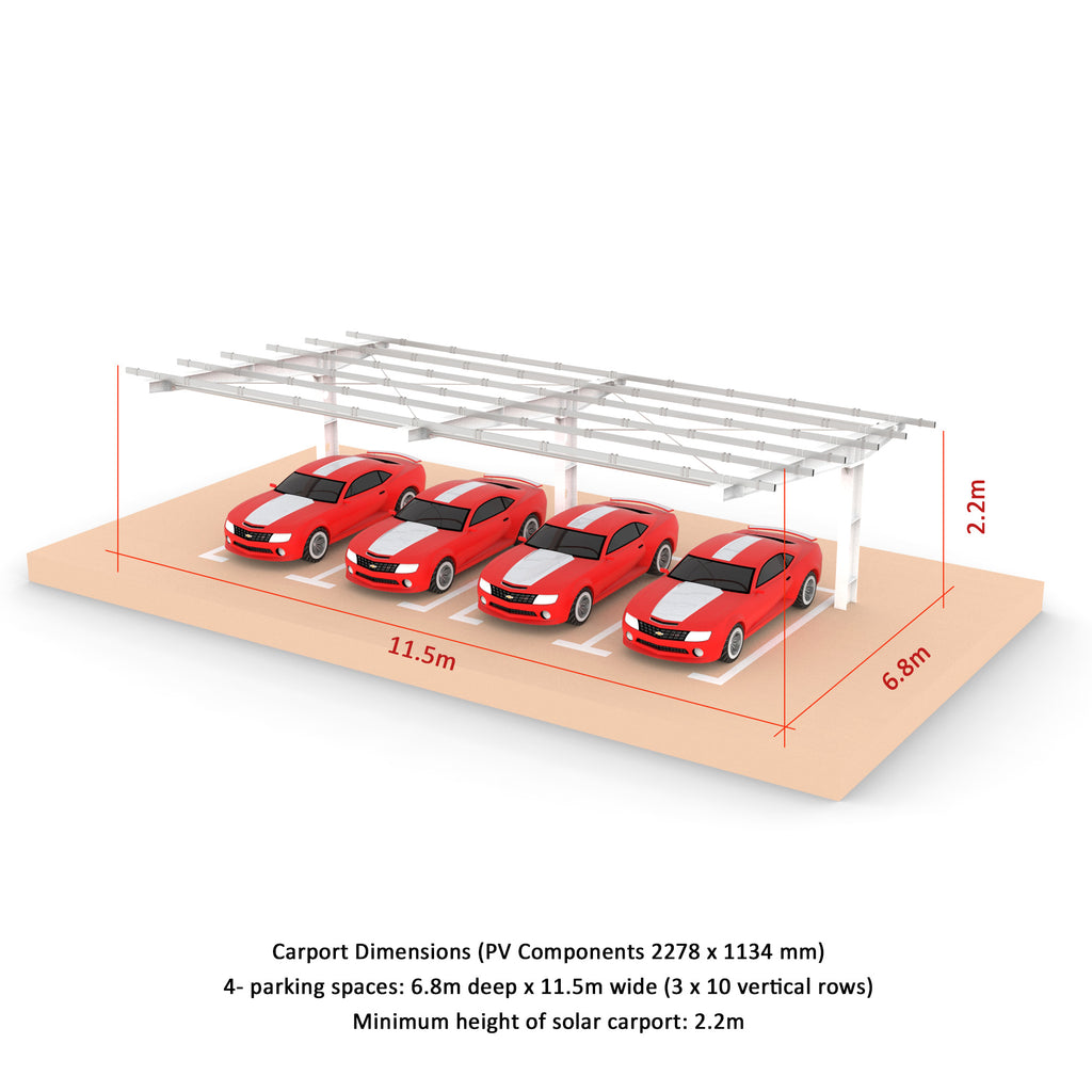 I Type Single-post Single Side Solar Carport Mounting Structure