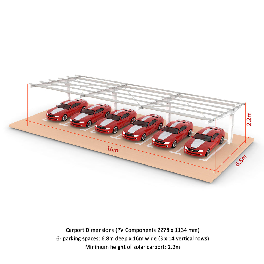 I Type Single-post Single Side Solar Carport Mounting Structure