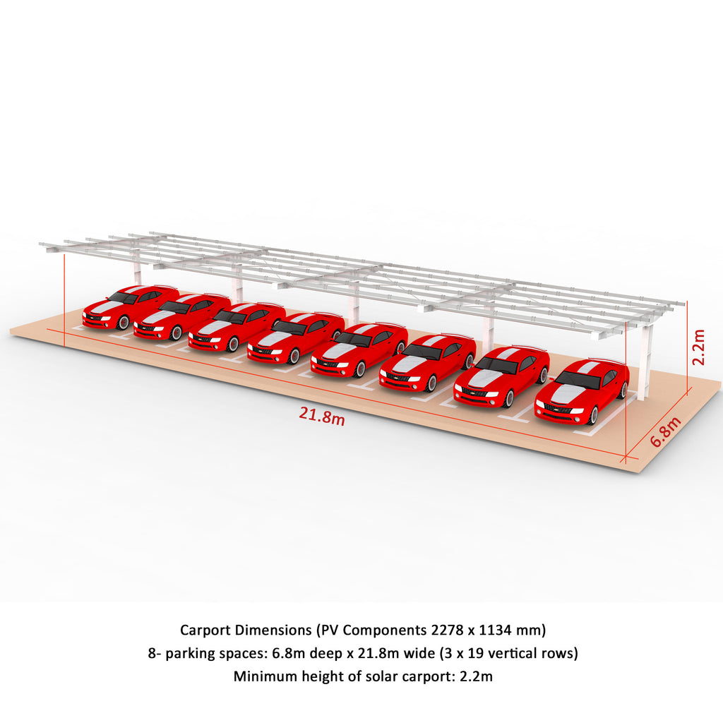 I Type Single-post Single Side Solar Carport Mounting Structure