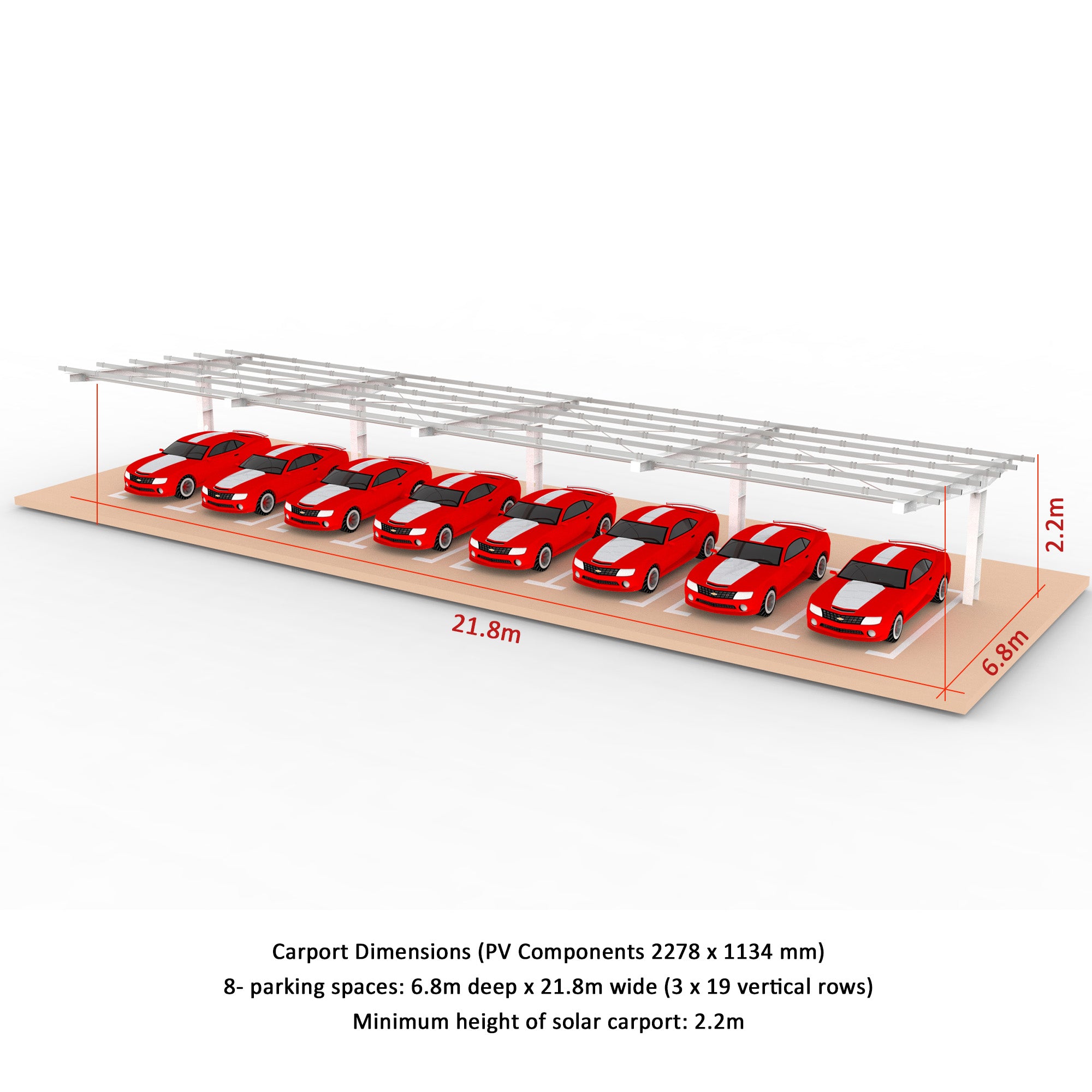 I Type Single-post Single Side Solar Carport Mounting Structure