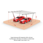 V Type Two Column Solar Carport Mounting Structure