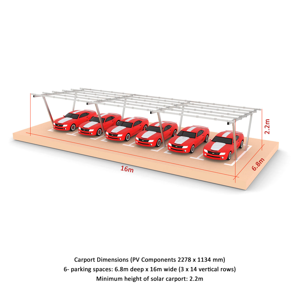 V Type Two Column Solar Carport Mounting Structure