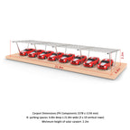 V Type Two Column Solar Carport Mounting Structure