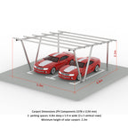 N Type Column Solar Carport Mounting Structure for 2/4/6/8 Parking Spaces