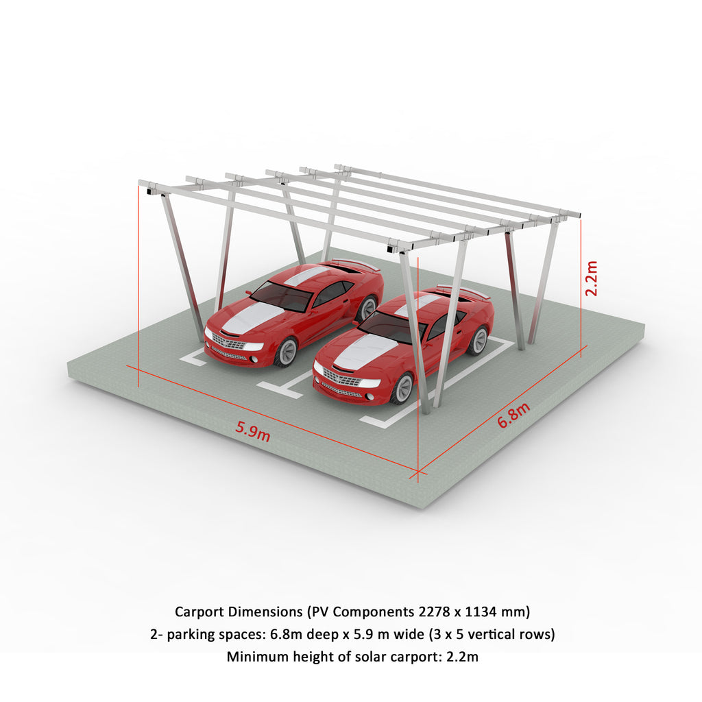 W Shape Solar Mounting System Car Parking Structure