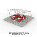W Shape Solar Mounting System Car Parking Structure