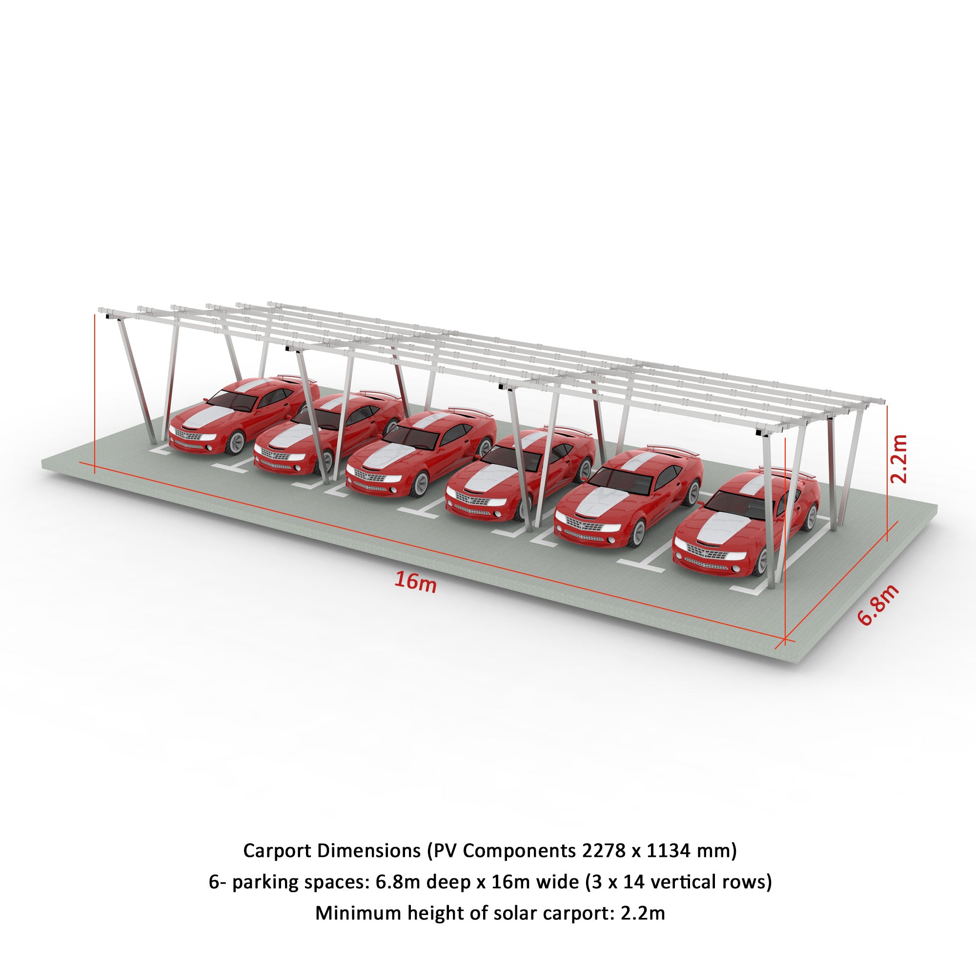 W Shape Solar Mounting System Car Parking Structure