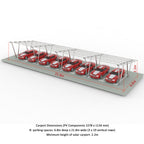 W Shape Solar Mounting System Car Parking Structure