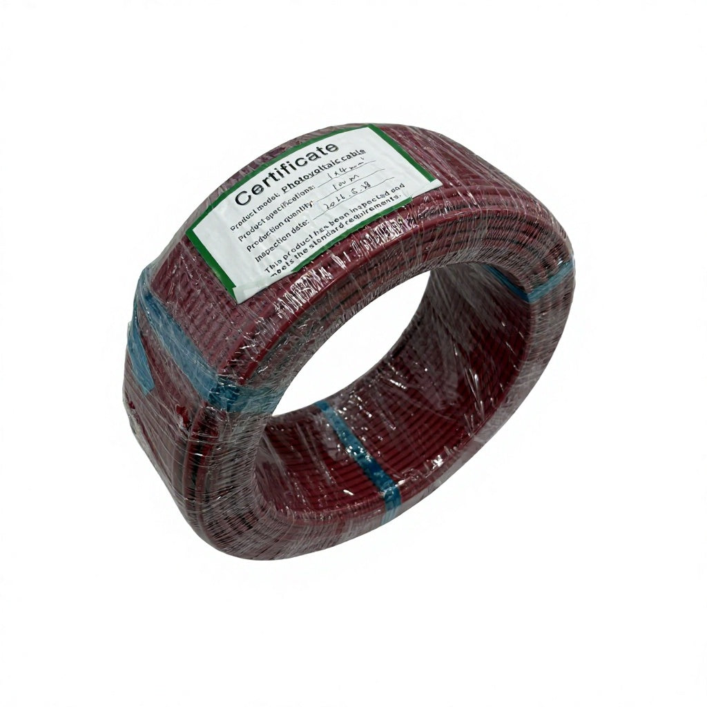 Solar PV Cable  100 m  Roll  Tinned Copper Photovoltaic Wire (Red & Black)