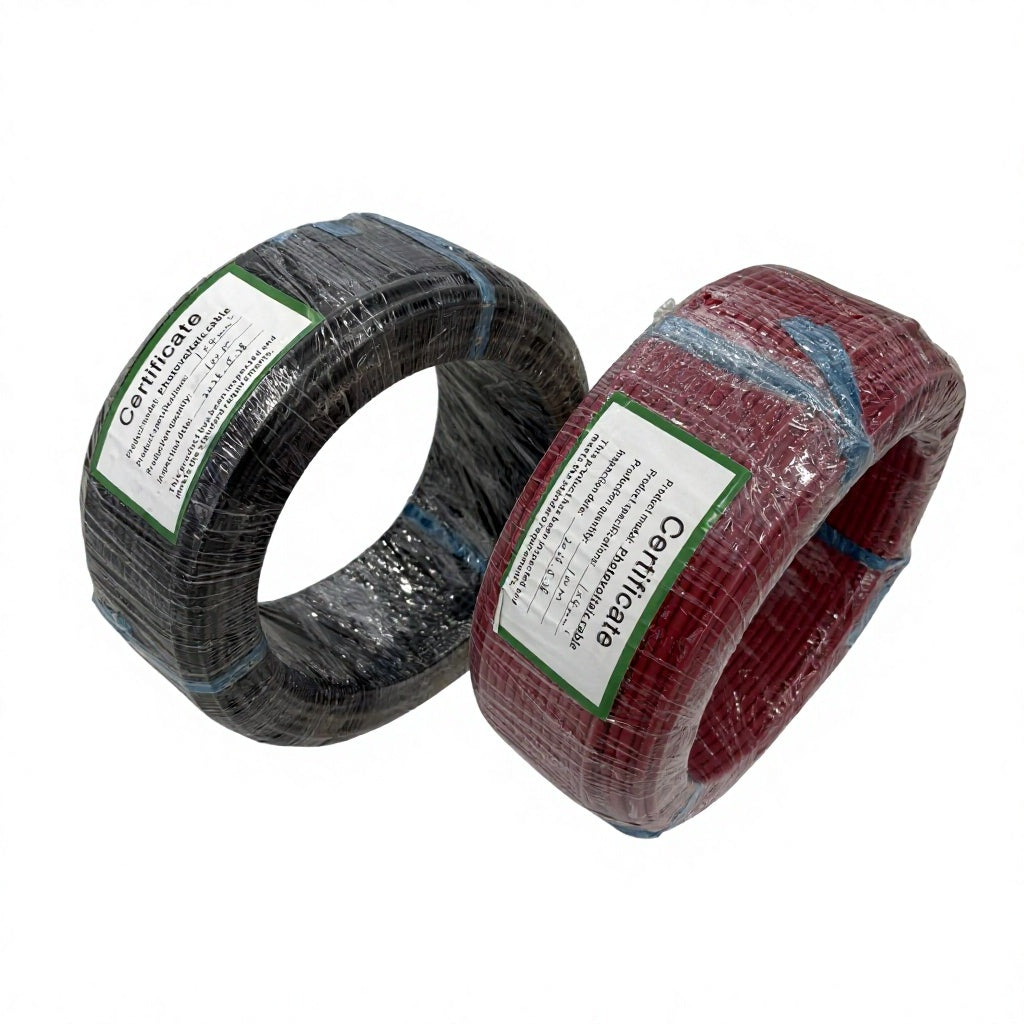 Solar PV Cable  100 m  Roll  Tinned Copper Photovoltaic Wire (Red & Black)