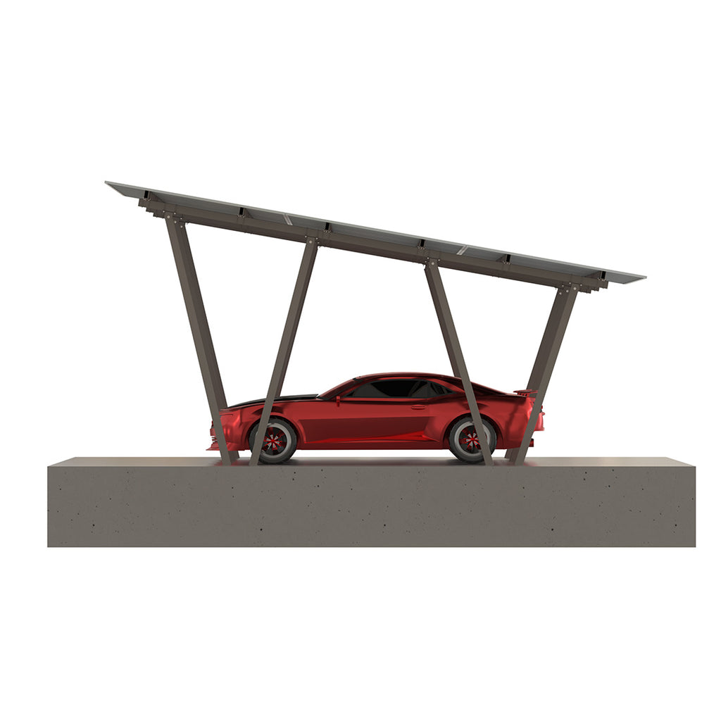 W Shape Solar Mounting System Car Parking Structure