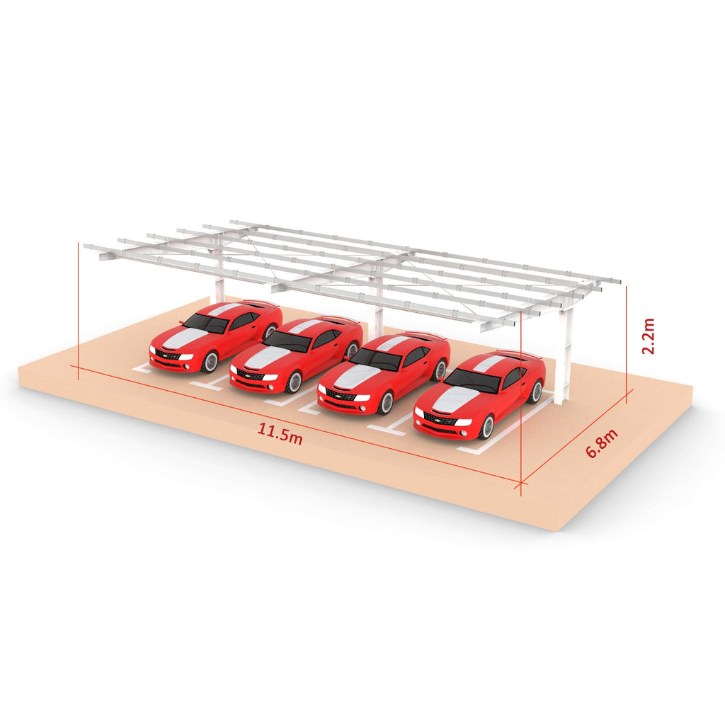 I Type Single-post Single Side Solar Carport Mounting Structure
