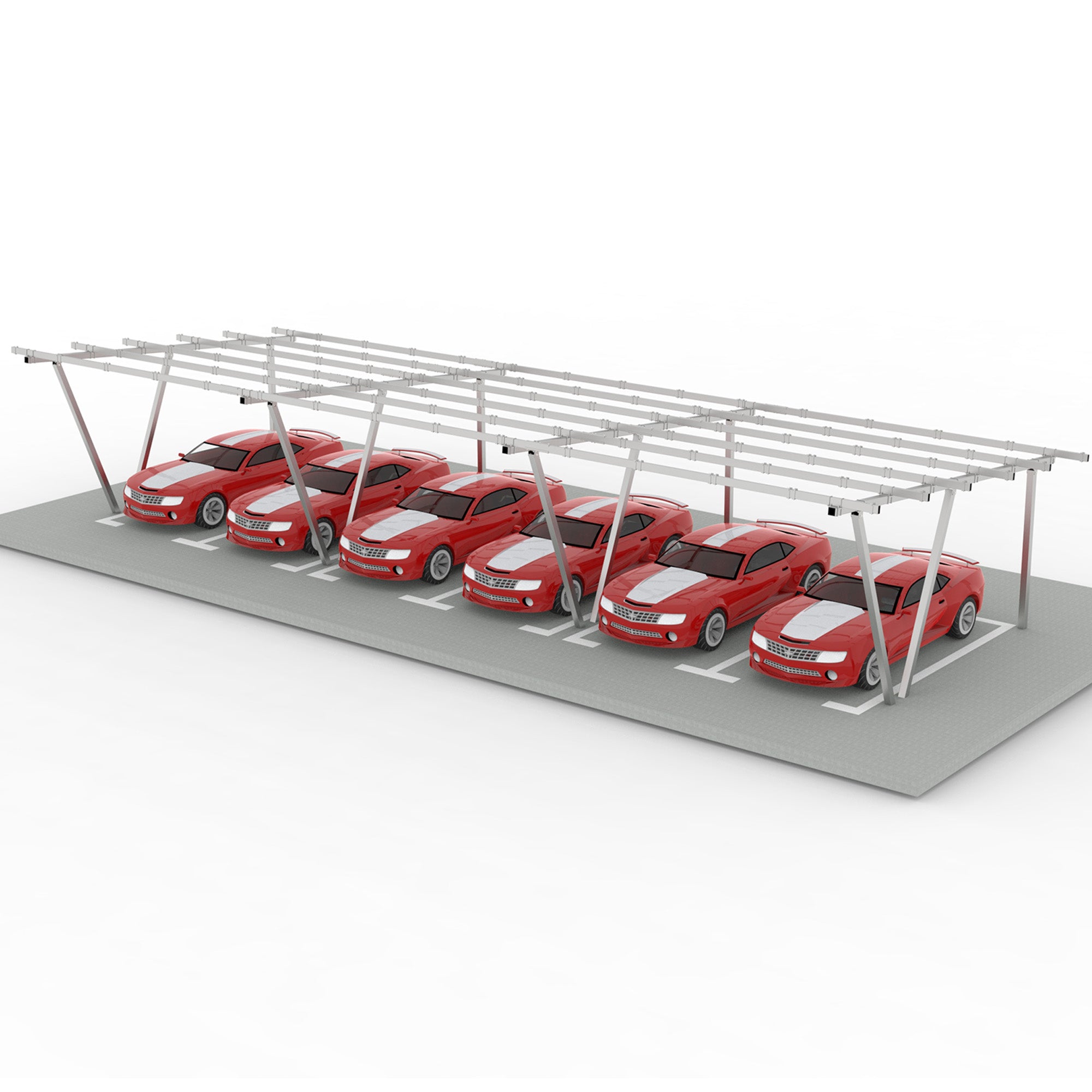 N Type Column Solar Carport Mounting Structure for 2/4/6/8 Parking Spaces