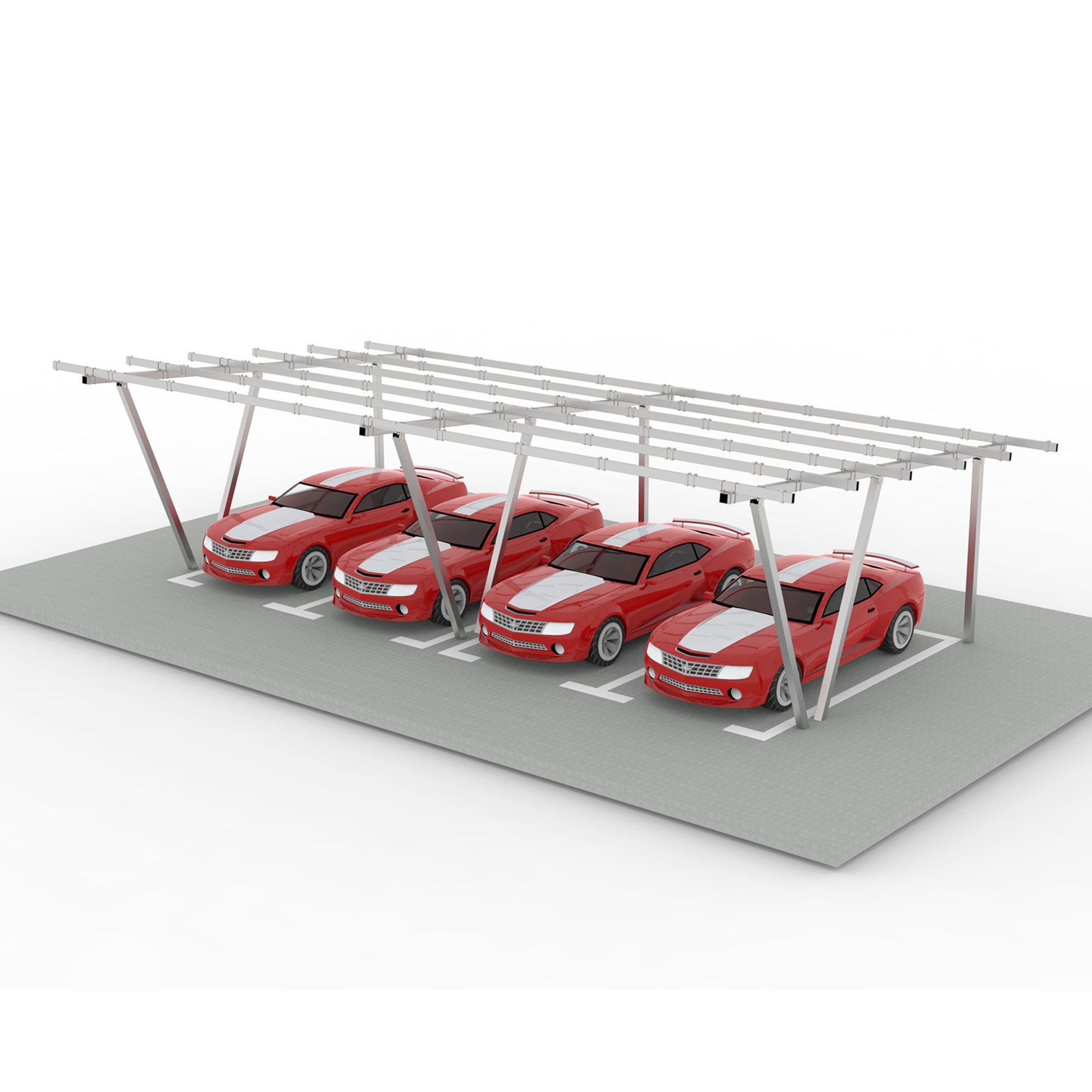 N Type Column Solar Carport Mounting Structure for 2/4/6/8 Parking Spaces