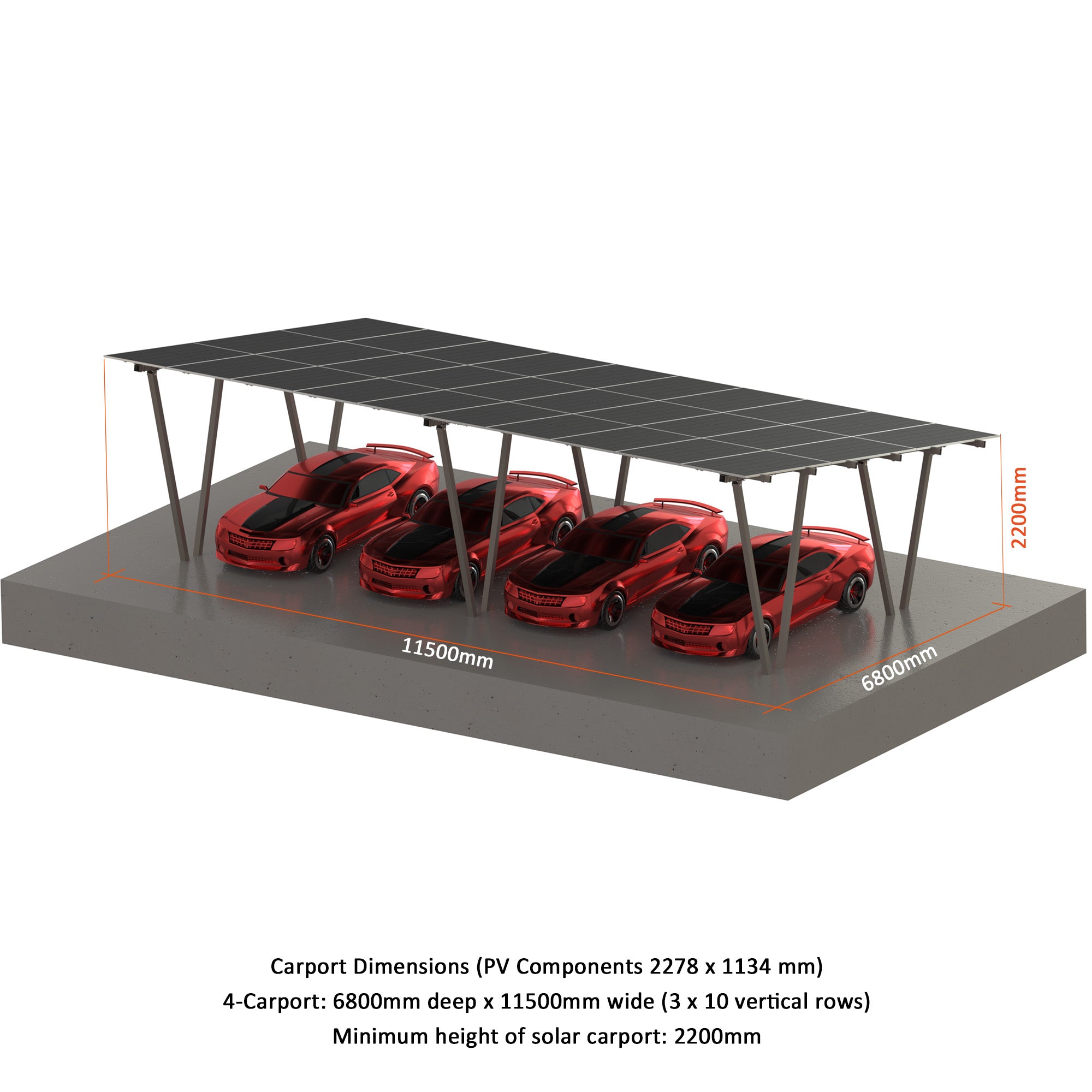 W Shape Solar Mounting System Car Parking Structure