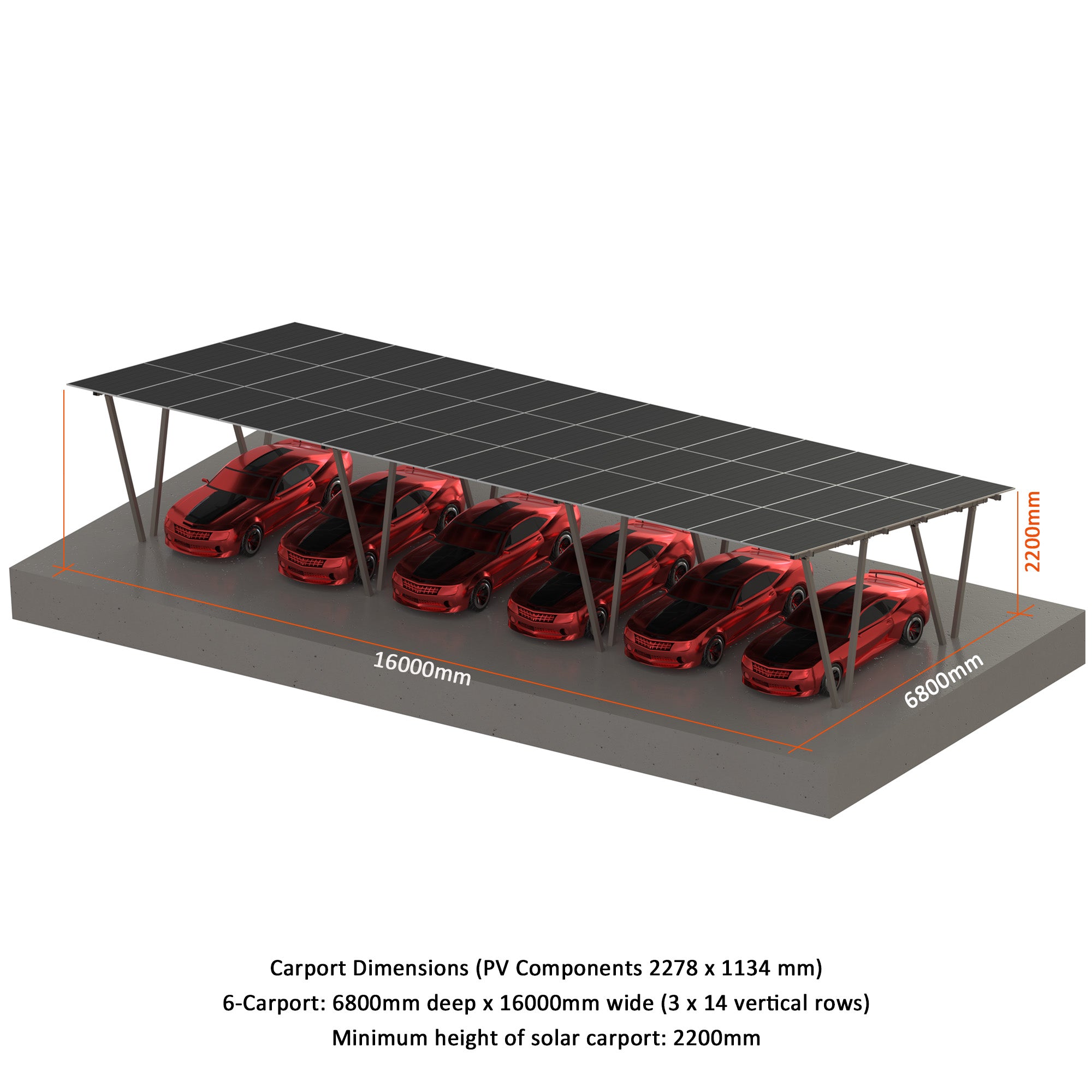 W Shape Solar Mounting System Car Parking Structure