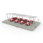 W Shape Solar Mounting System Car Parking Structure