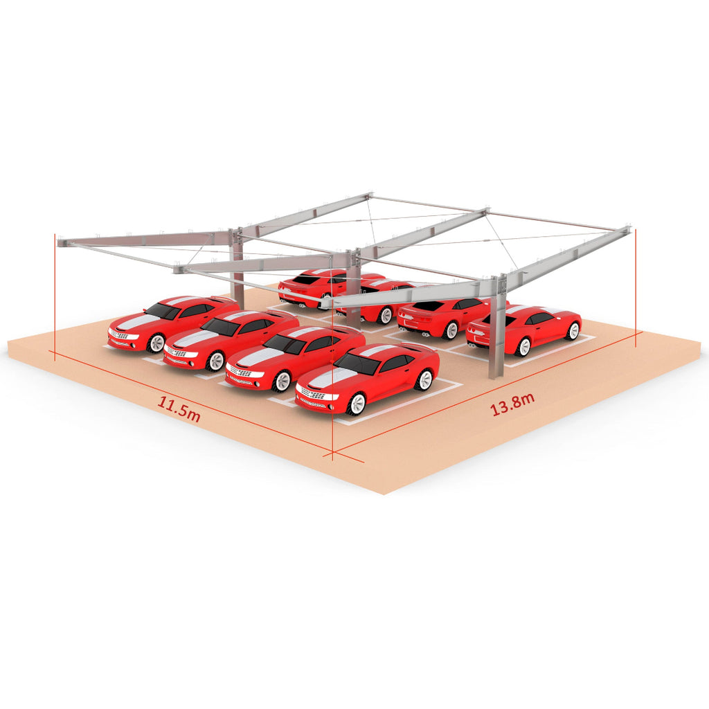 Structure de montage de carport solaire monopoteau double face de type Y