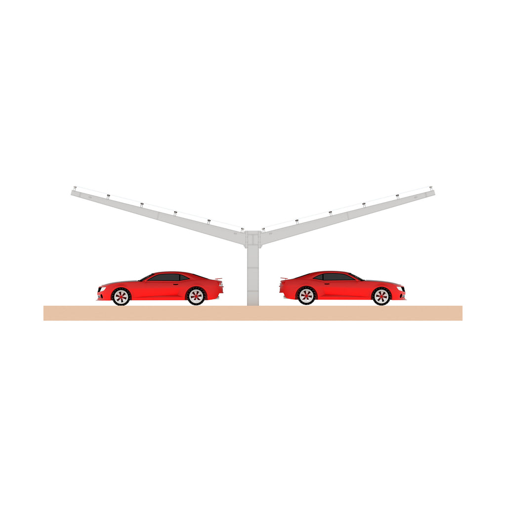 Y Type Double Side Single-post Solar Panel Carport Mounting Structure