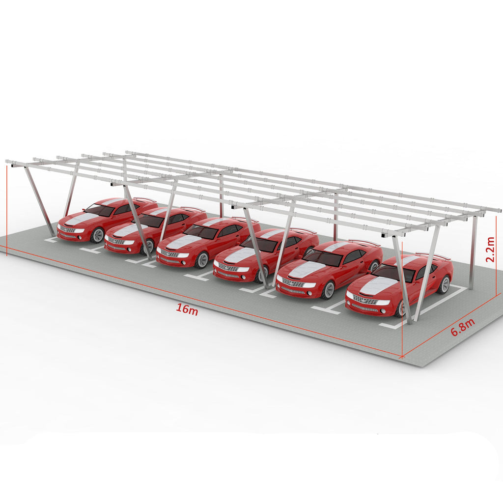 N Type Column Solar Carport Mounting Structure for 2/4/6/8 Parking Spaces