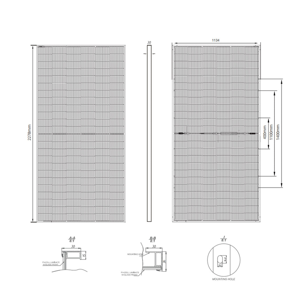 595W Solar Panel PV Module Solar Energy System