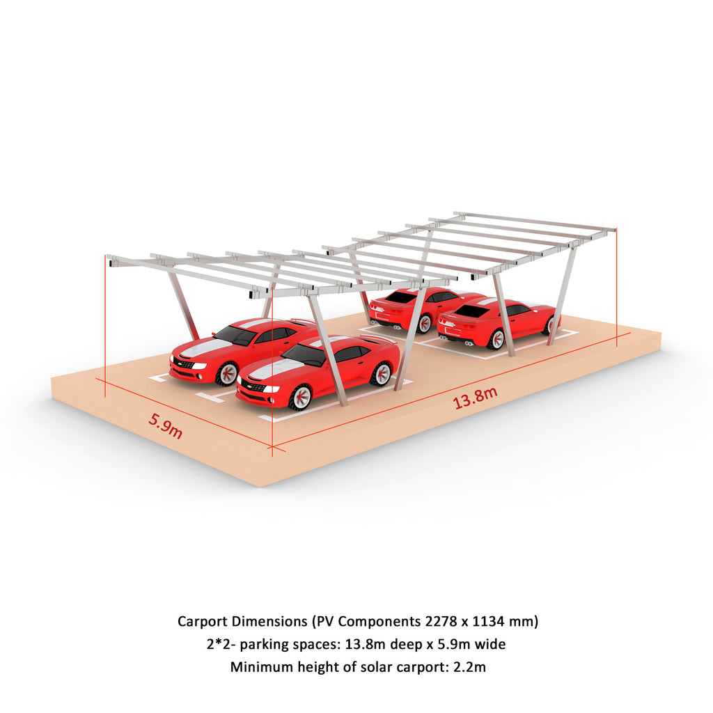 Solar VV Type Column Carport Structure