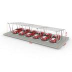 W Shape Solar Mounting System Car Parking Structure
