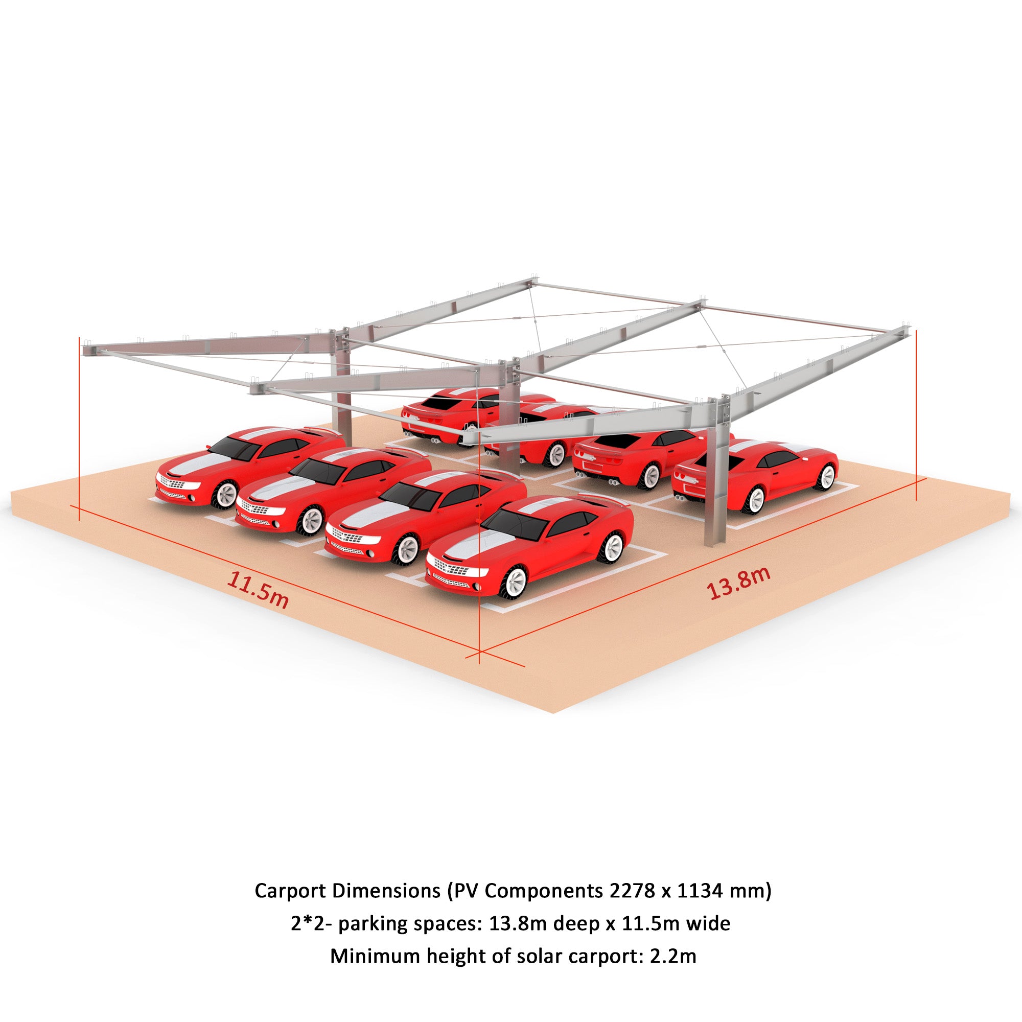 Y Type Double Side Single-post Solar Panel Carport Mounting Structure